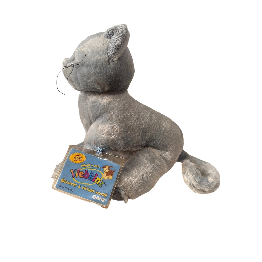 Ganz Webkinz Charcoal Cat Plush Gray Stuffed Animal Sealed Secret Code Tag New